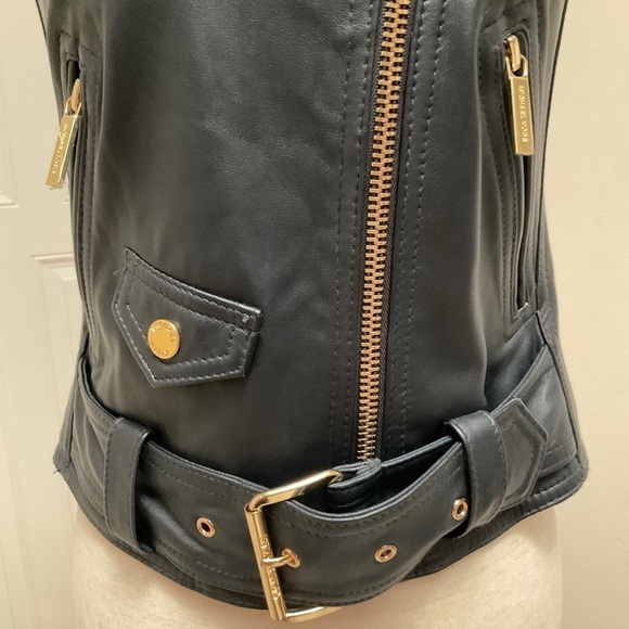 Michael Kors Leather Moto Vest Size XS - Picture 4 of 13